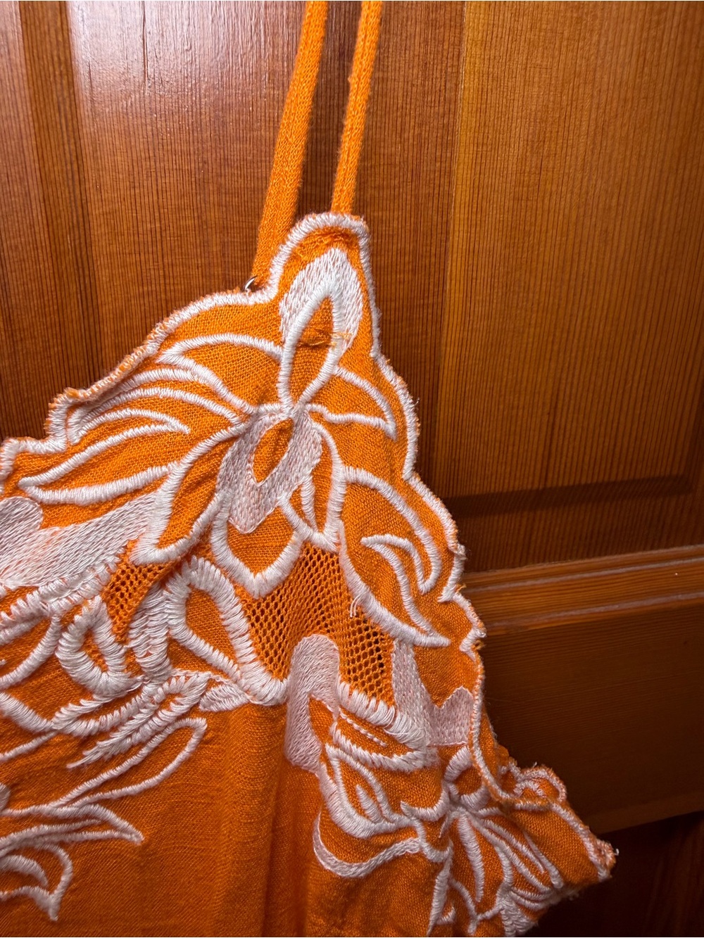 Express Orange Floral Applique Cami XL - Picture 5 of 14